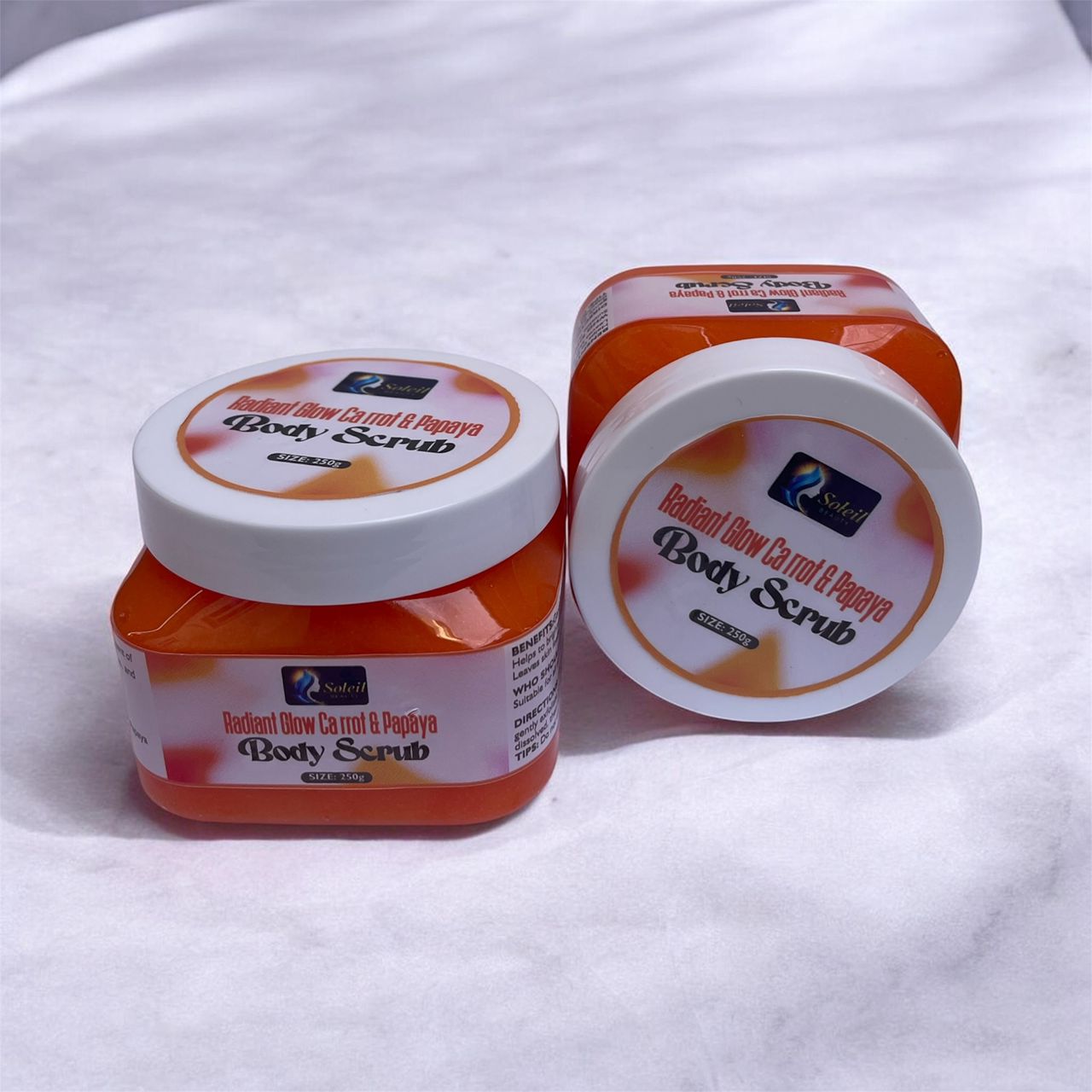 Radiant Glow Carrot & Papaya Body Scrub | Soleil Beauty